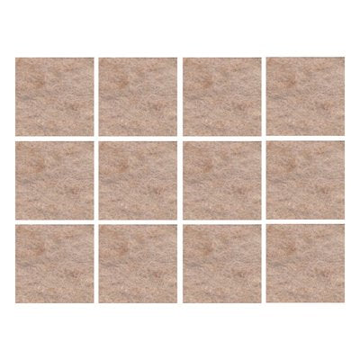 3M Stuhlbeingleiter 12 Stück – Filz – Beige – 24 × 22 mm – Selbstklebend, Extra Stark