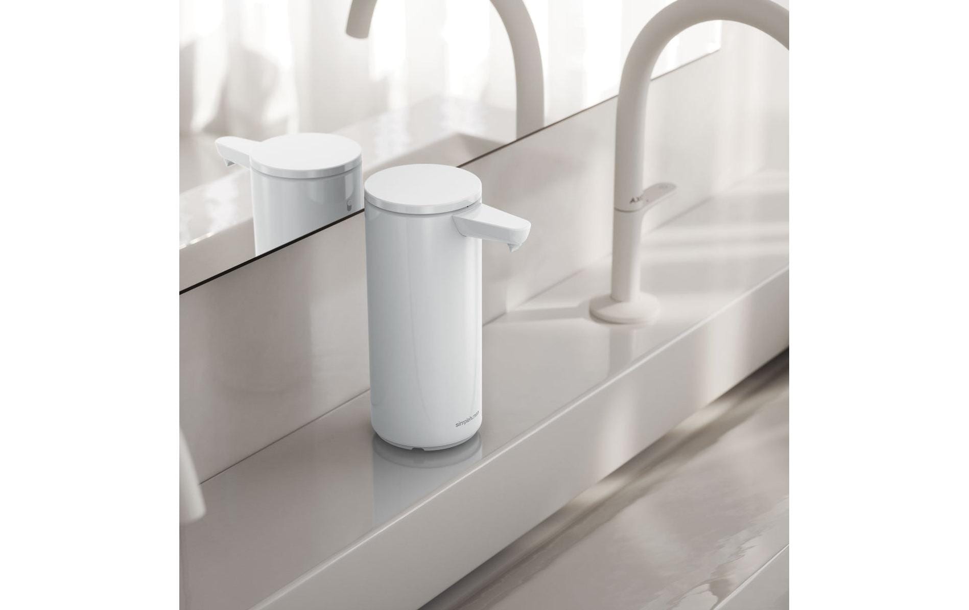simplehuman Automatischer Seifenspender – Tisch – 266 ml, Weiss, Edelstahl