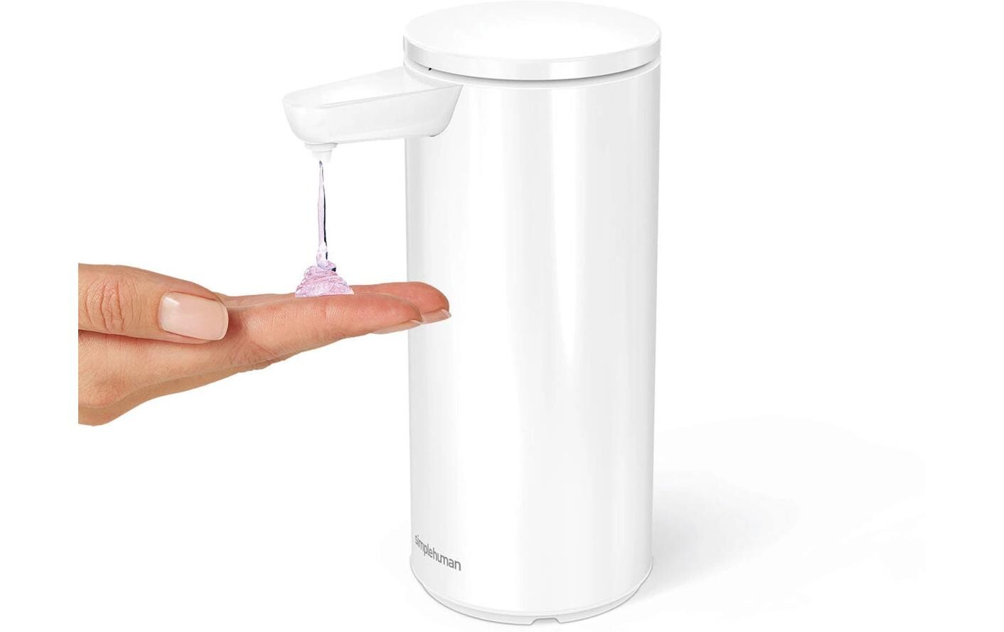 simplehuman Automatischer Seifenspender – Tisch – 266 ml, Weiss, Edelstahl