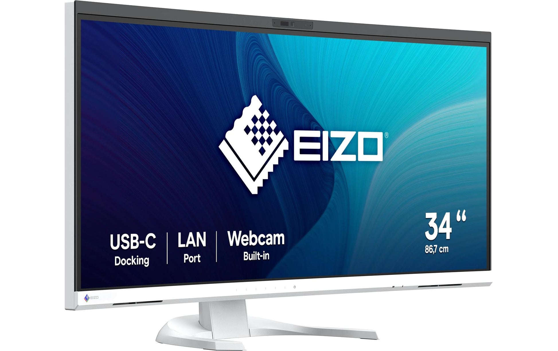 EIZO FlexScan EV3450XC – Monitor, 34,1" 3440 × 1440 (UWQHD), IPS, 60 Hz, 300 cd/m², VESA 100 × 100, Weiss