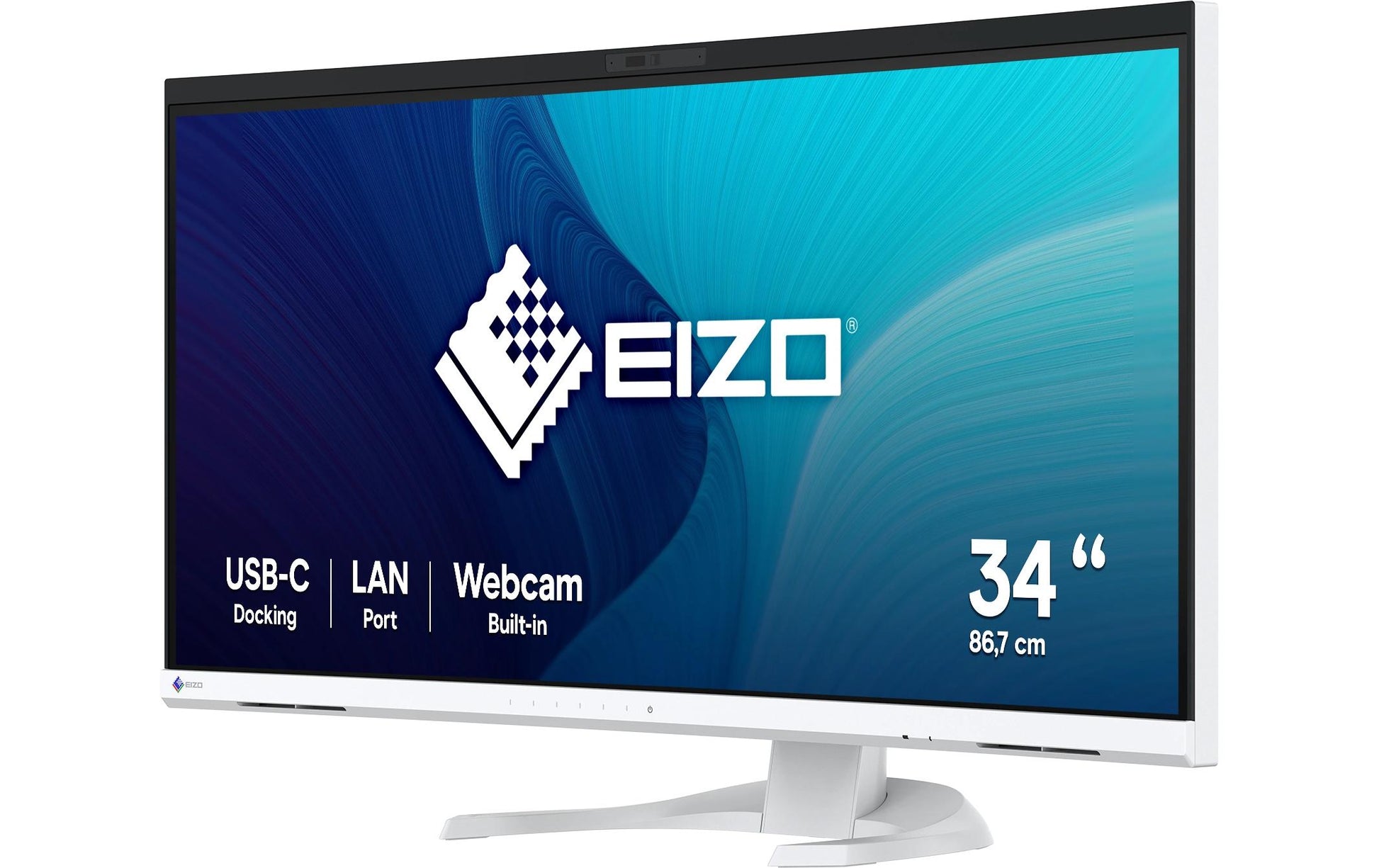 EIZO FlexScan EV3450XC – Monitor, 34,1" 3440 × 1440 (UWQHD), IPS, 60 Hz, 300 cd/m², VESA 100 × 100, Weiss