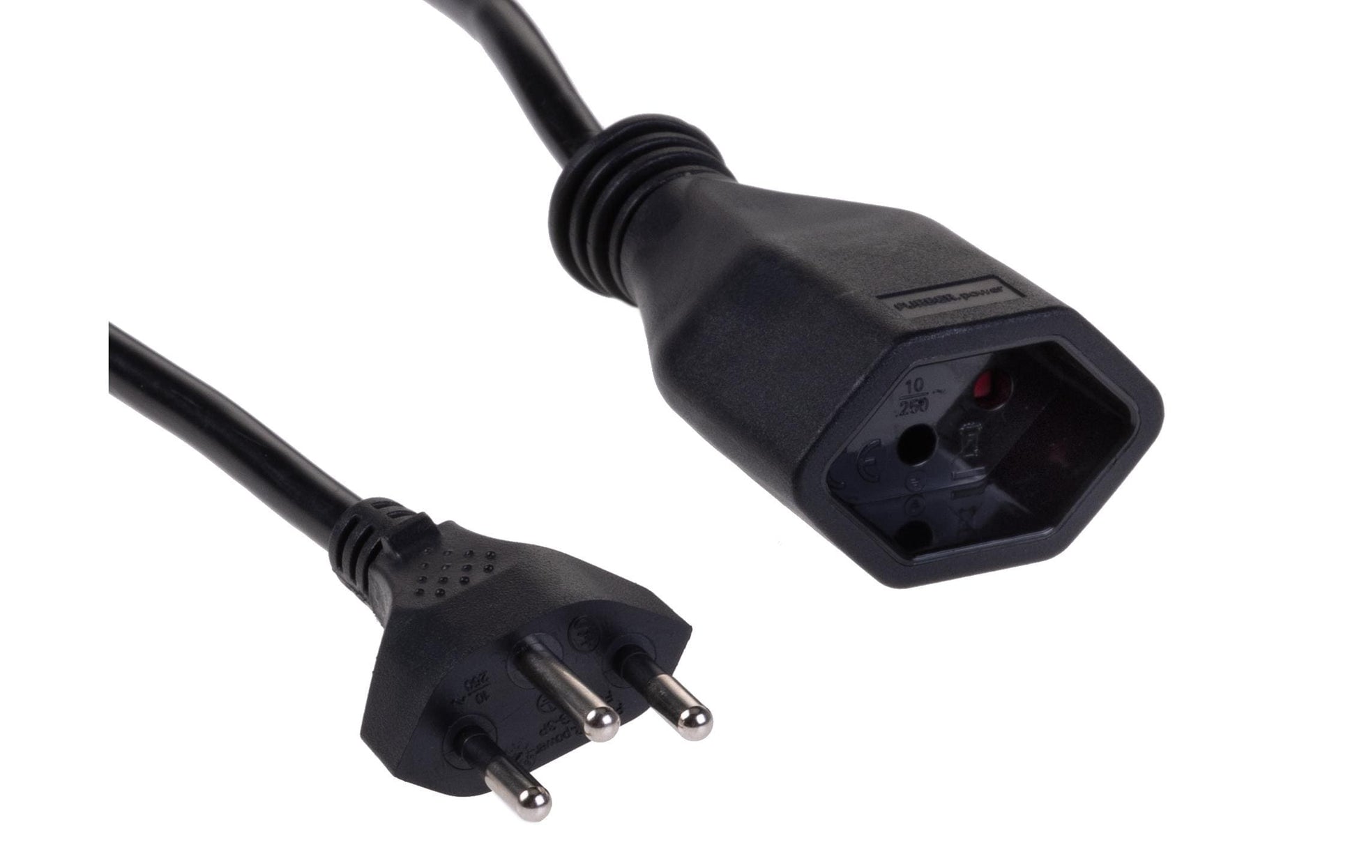 Furber. Verlängerungskabel – T12–T13, 2 m, 3×1 mm², Schwarz