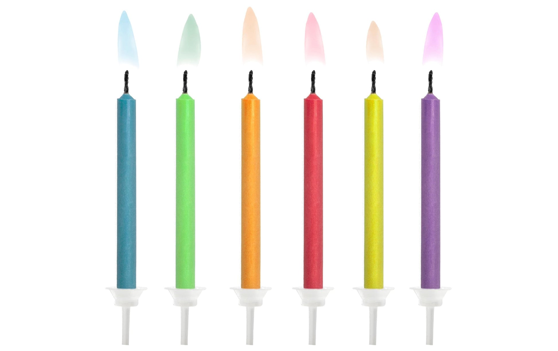 PartyDeco Geburtstagskerzen – mehrfarbig – 6 cm – 6 Stk