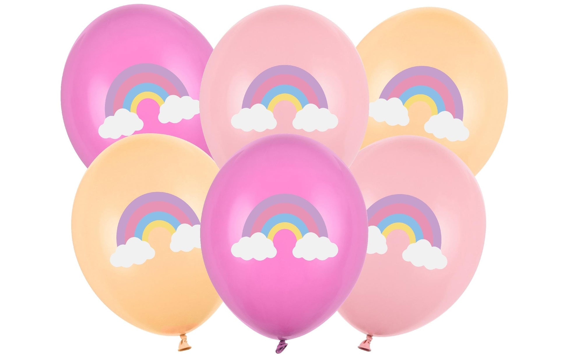 PartyDeco Folienballon Regenbogen – Rosa – Ø 30 cm – 6 Stk