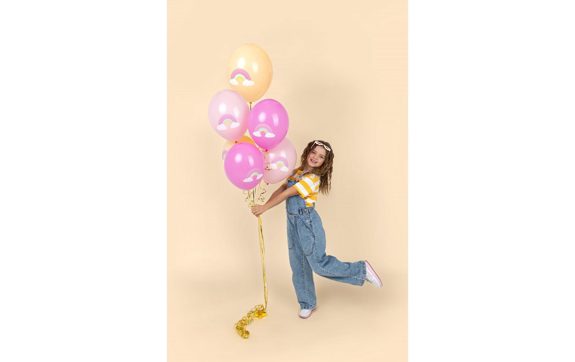 PartyDeco Folienballon Regenbogen – Rosa – Ø 30 cm – 6 Stk
