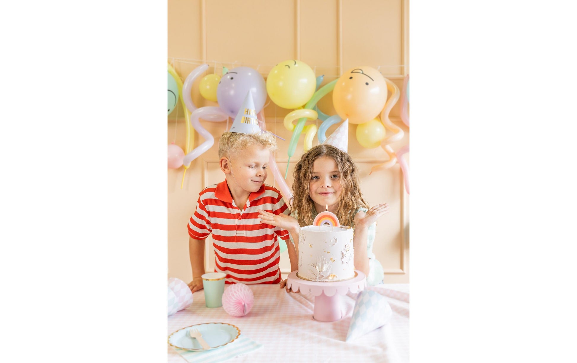PartyDeco Geburtstagskerzen Regenbogen – mehrfarbig – 4,5 cm – 1 Stk
