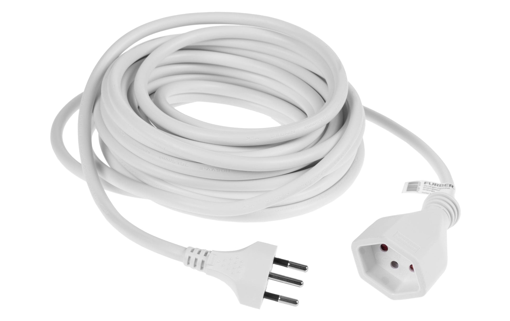 Furber. Verlängerungskabel – T12–T13, 10 m, 10 A, 3×1,5 mm², Weiss