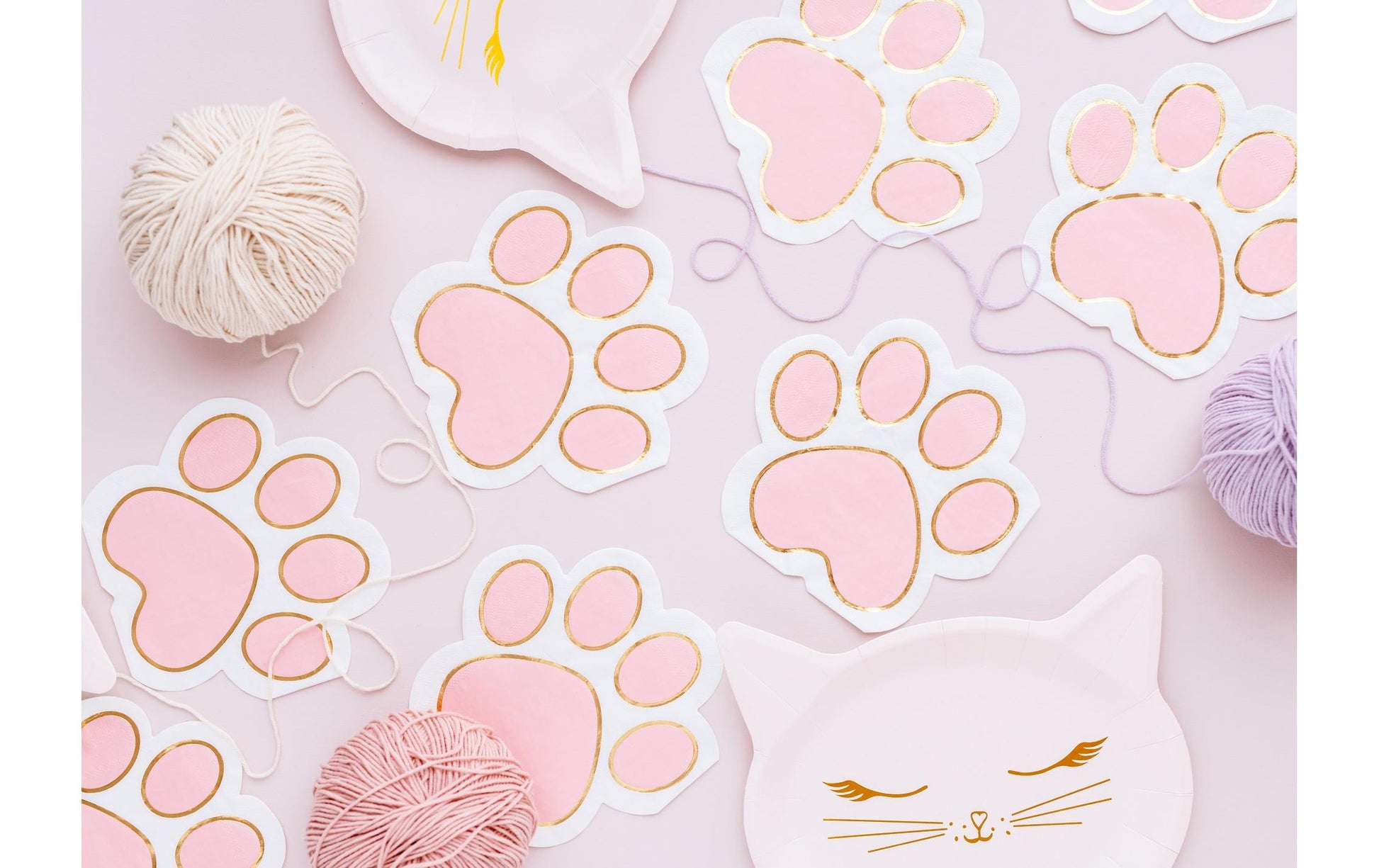 PartyDeco Servietten Katzenpfoten – 31 × 29 cm – 12 Stück