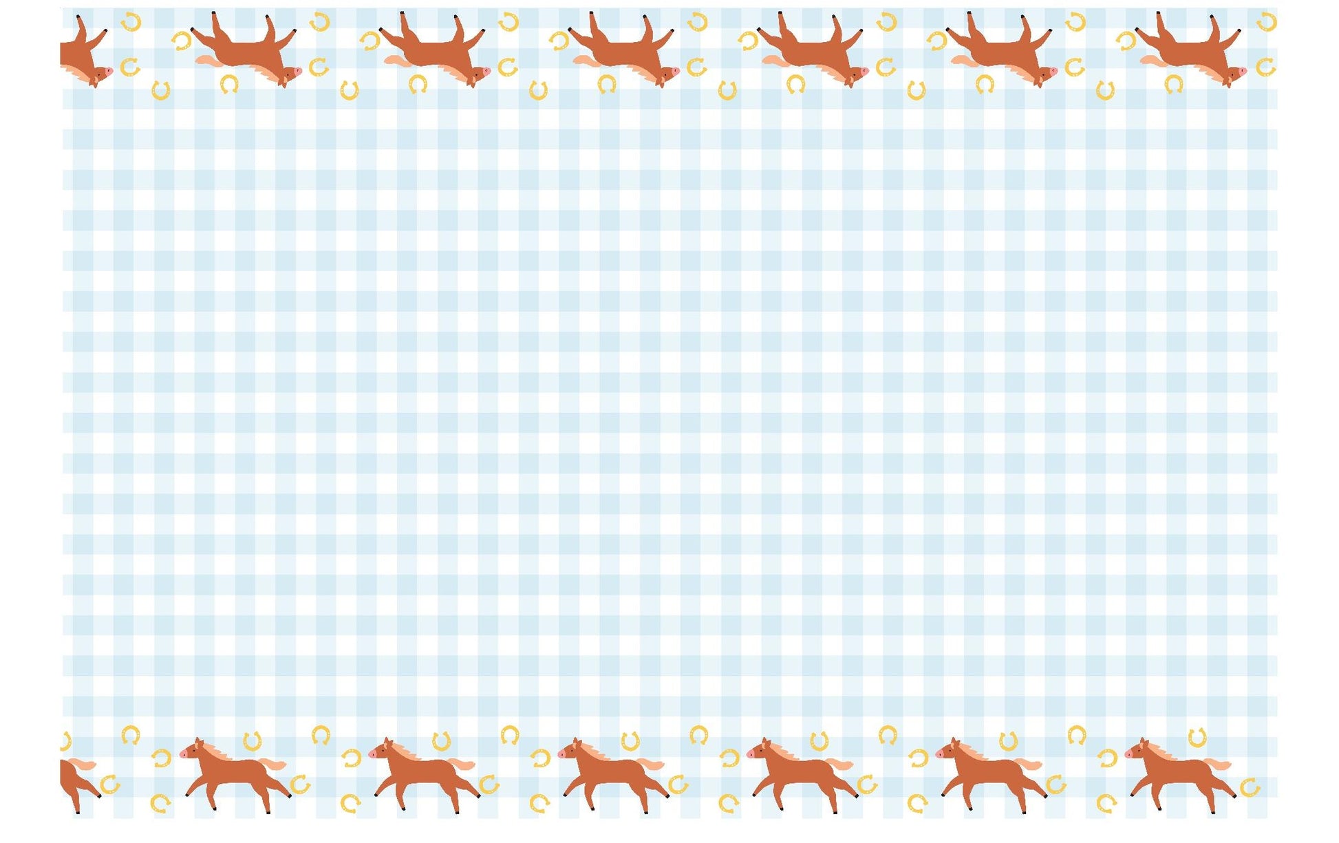 PartyDeco Tischdecke – 120×180 cm, Papier, Hellblau, Pferde