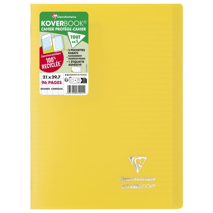 Clairefontaine Notizheft – A4 – 90 g/m² – Softcover, Einstecktasche, 2 Lesebändchen – gemustert – PEFC