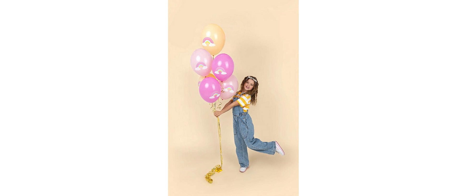 PartyDeco Folienballon Regenbogen – Rosa – Ø 30 cm – 6 Stk