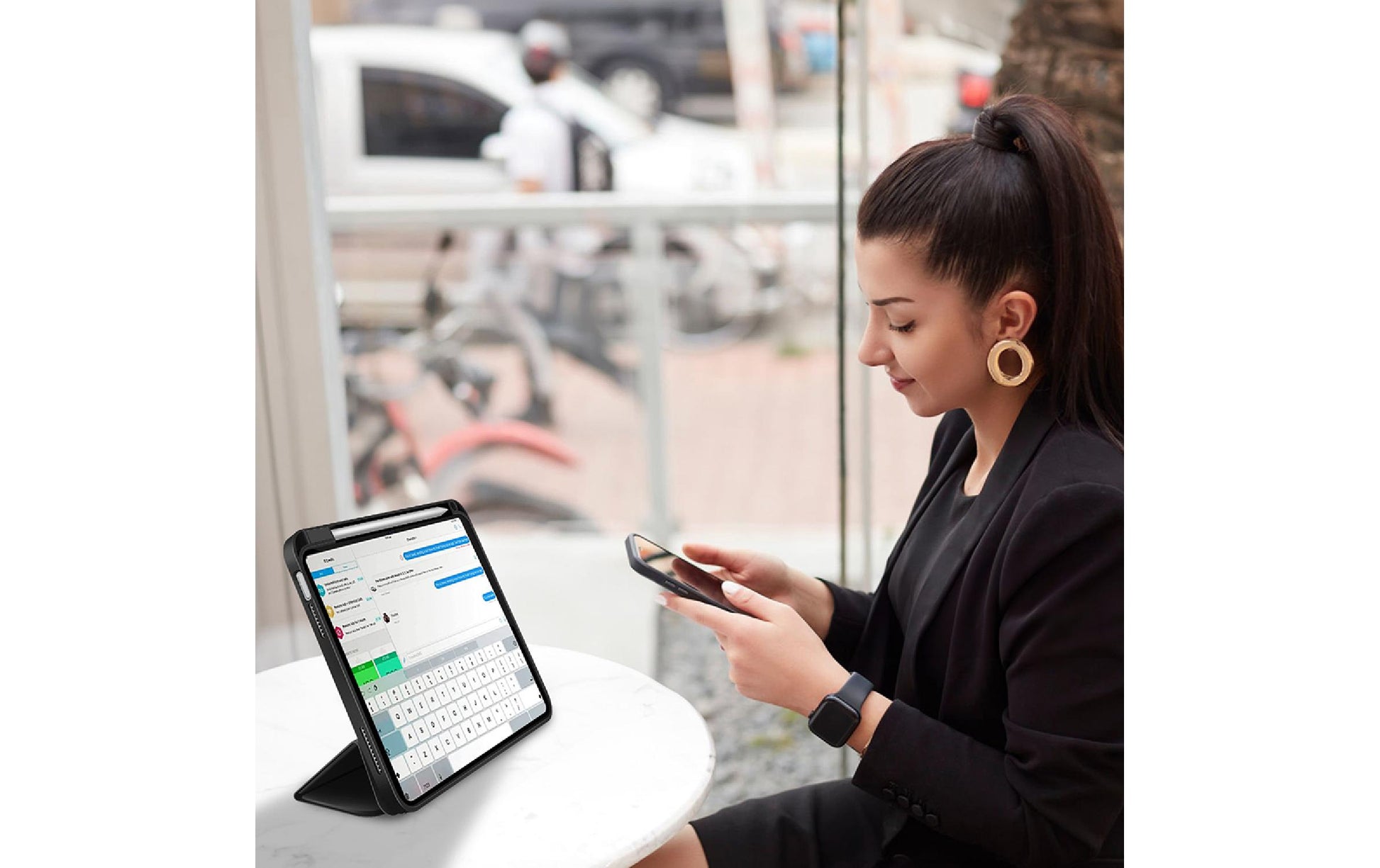 4smarts Tablet-Hülle für iPad Pro 11" (2.–4. Gen.), iPad Air 11" (M2) – Schwarz