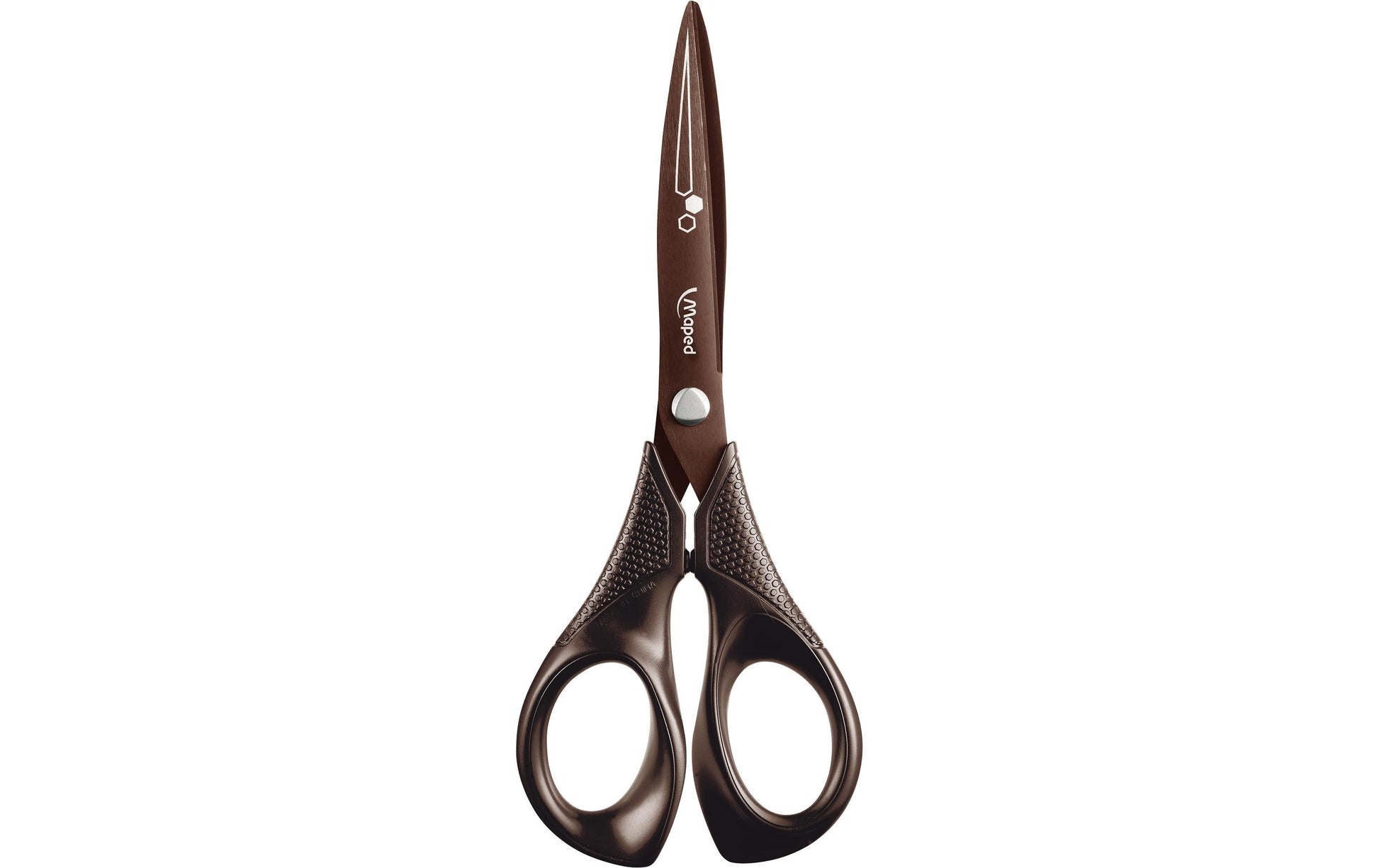 Maped Expert Schere 17,0 cm, spitz, für Rechts- und Linkshänder – Edelstahl, titanbeschichtet, braun
