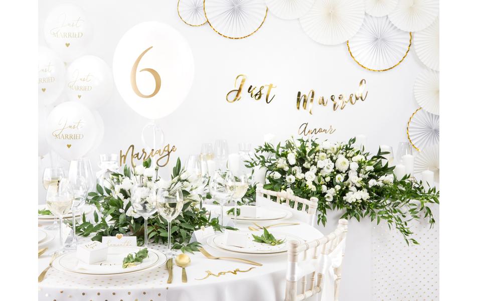 PartyDeco Tischdecke – Ø 300 cm, rund, Textil, Weiss