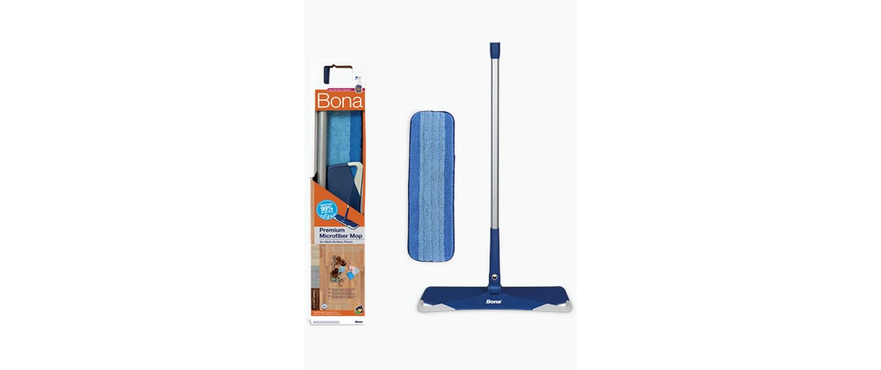 Bona Flachwischer – Teleskopstiel, Mikrofaser, Blau