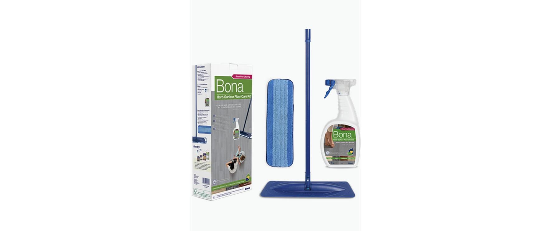 Bona Reinigungsset – Mikrofaser, Blau, für Laminat, Kacheln, Holz