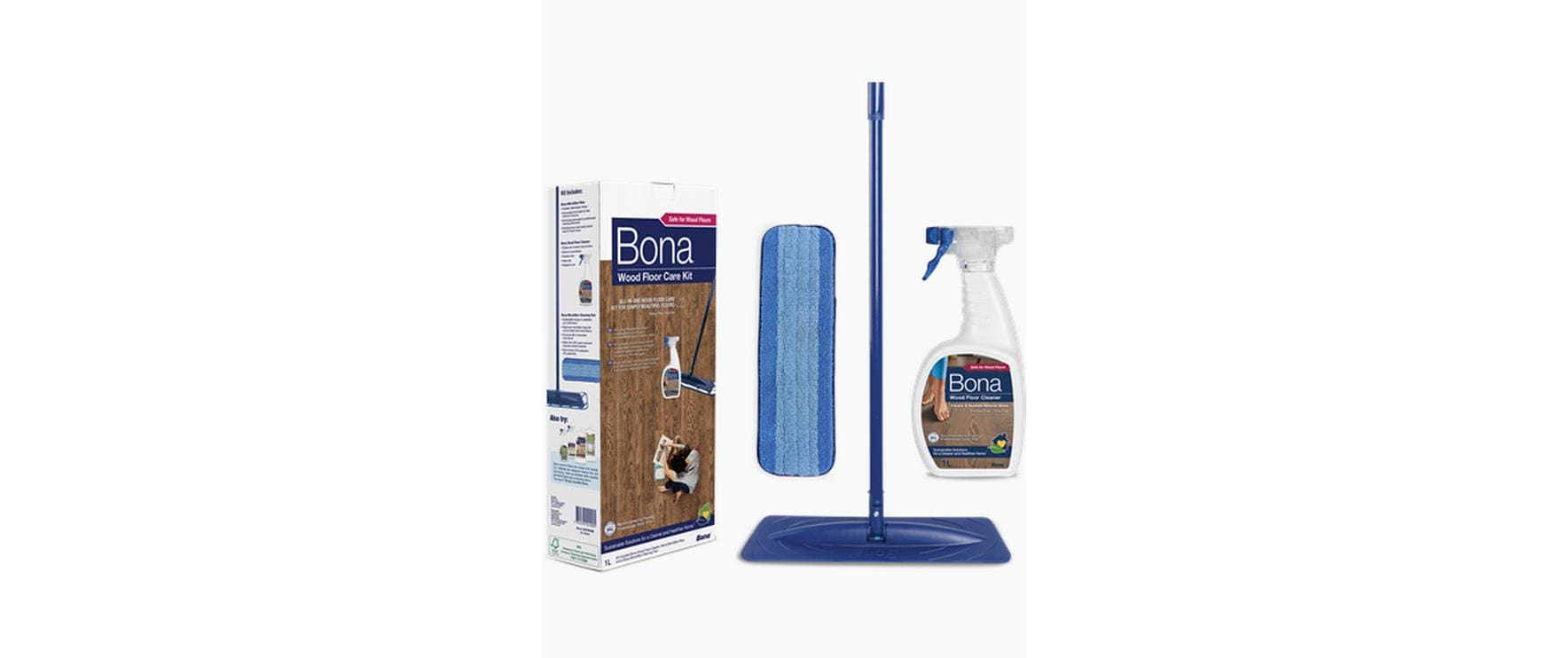 Bona Reinigungsset CA101018012 – Mikrofaser – Blau – für Parkett