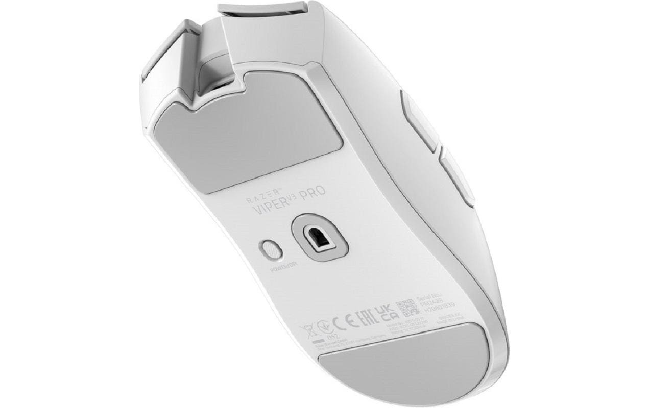Razer Viper V3 Pro Gaming-Maus – kabellos, USB-C, 35'000 dpi, 8'000 Hz, 6 Tasten, für Rechtshänder, weiss