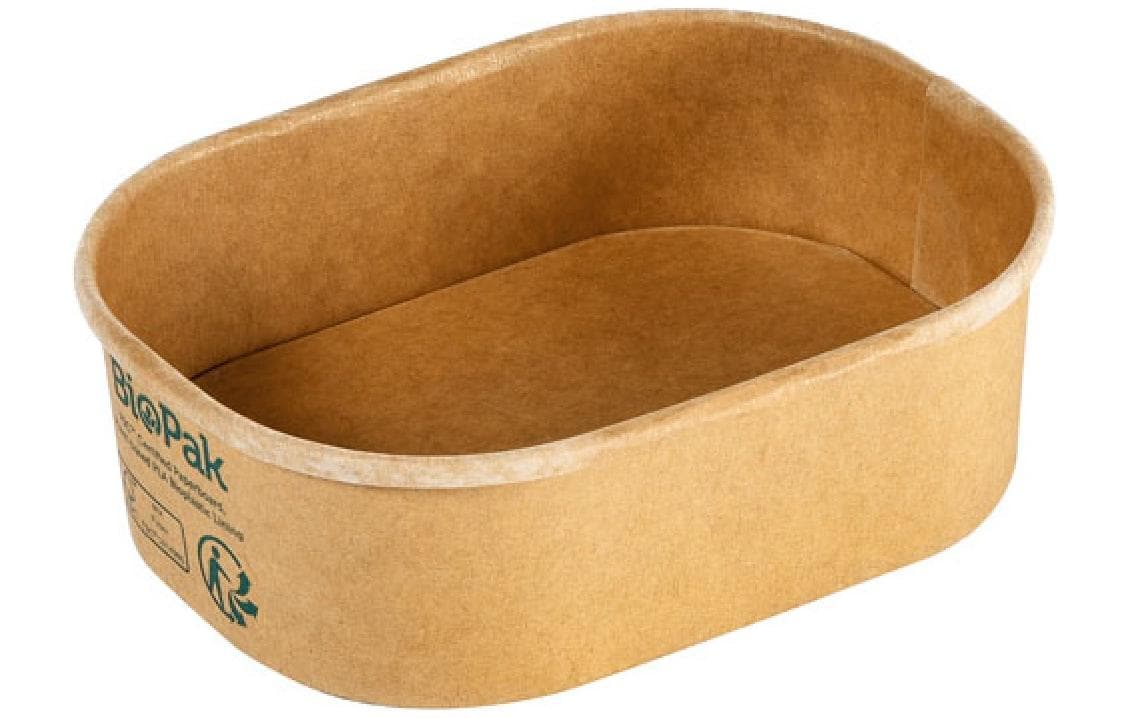 BioPak Take-away-Box Papier/Karton, PLA-beschichtet, 150 ml – 80 × 108 × 33 mm, braun – FSC – 50 Stk.