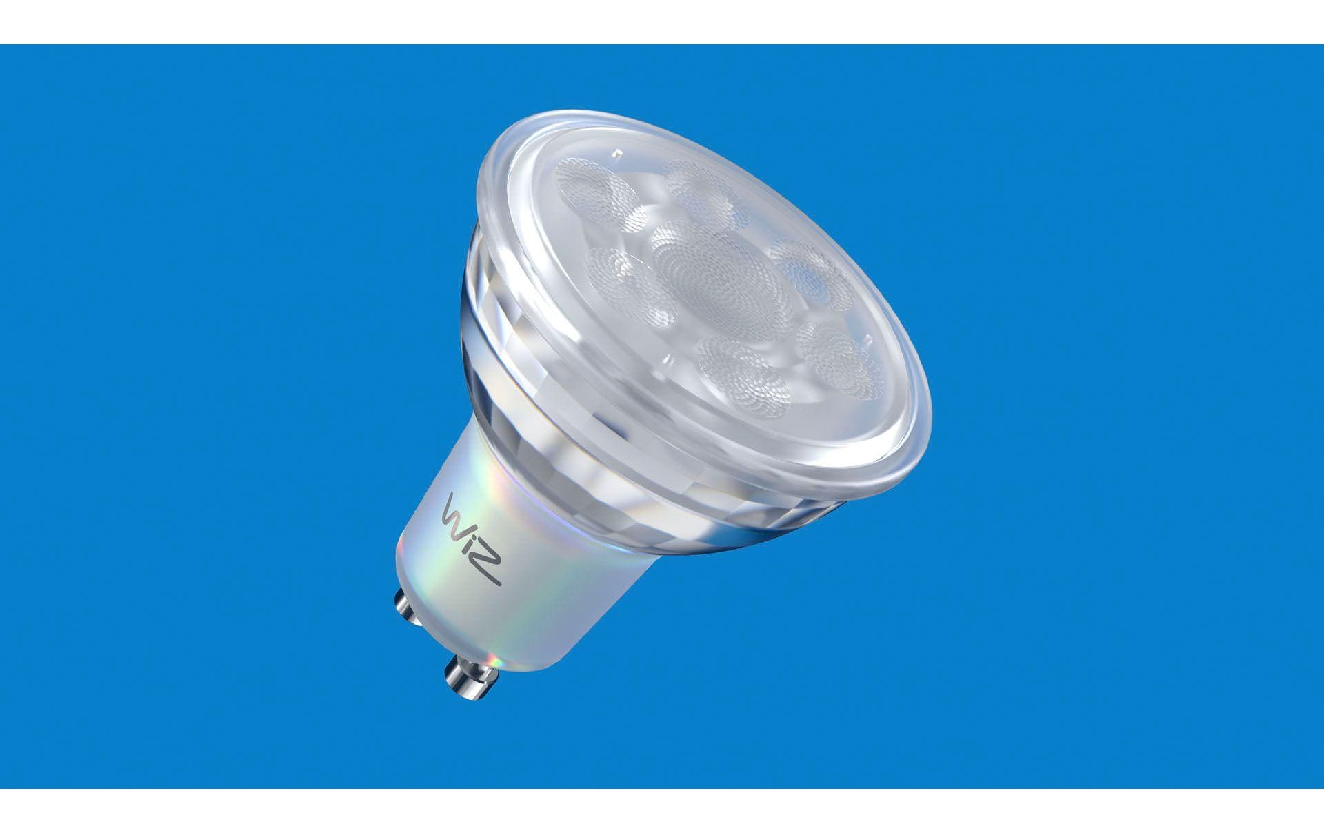 WiZ Smart-Leuchtmittel GU10 – Einstellbares Weiss 2200–6500 K, 345 lm, 4,7 W, WLAN/Bluetooth, Matter – für WiZ
