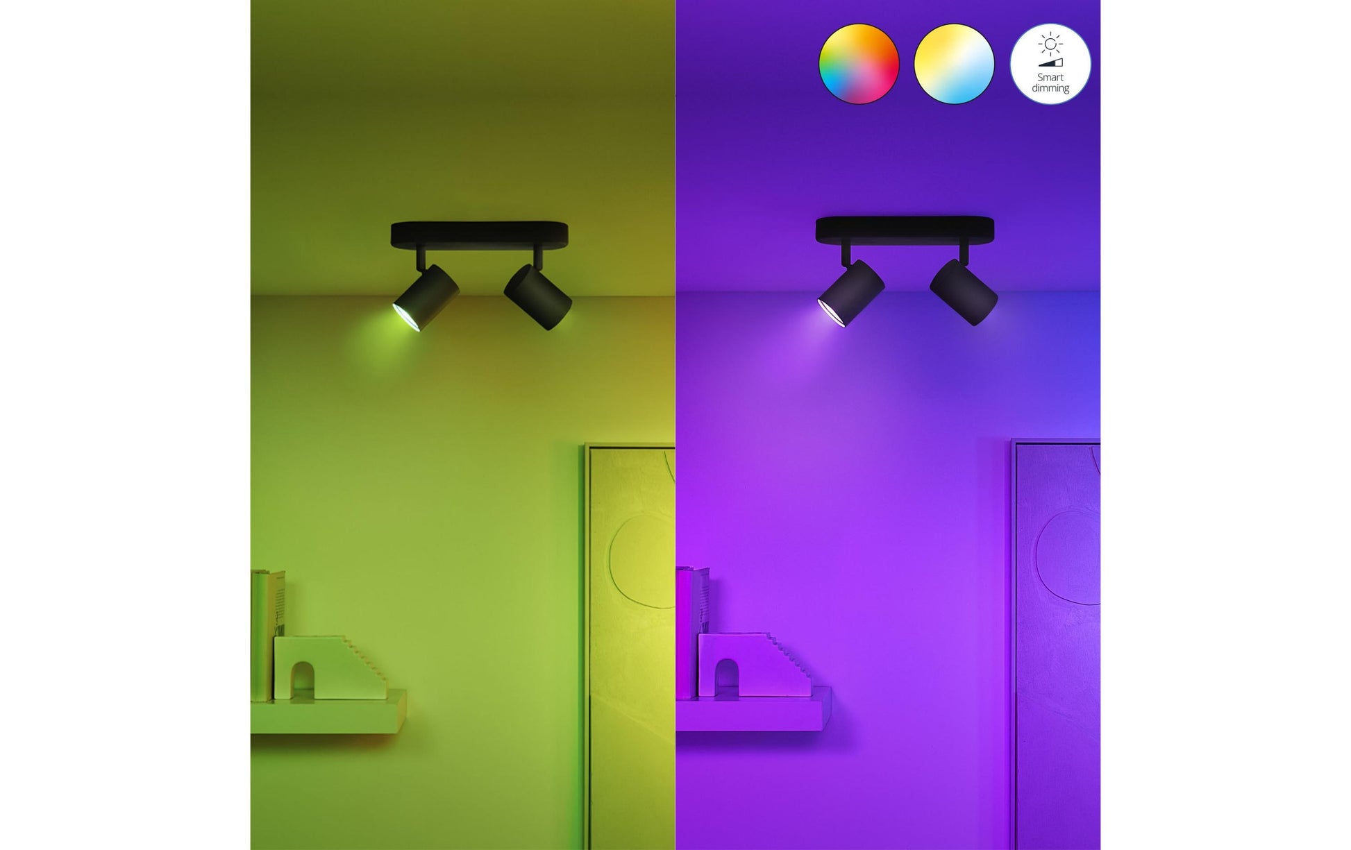 WiZ Weiss & Farbe LED-Reflektor PAR16 GU10 2er-Pack – 4,7 W dimmbar, 2200–6500 K, für WiZ, WLAN und Bluetooth