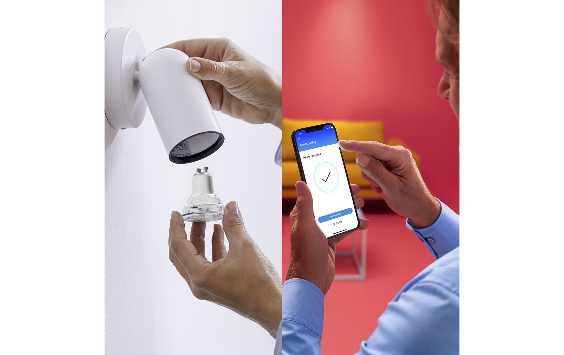 WiZ Smart-Leuchtmittel GU10 – Einstellbares Weiss 2200–6500 K, 345 lm, 4,7 W, WLAN/Bluetooth, Matter – für WiZ