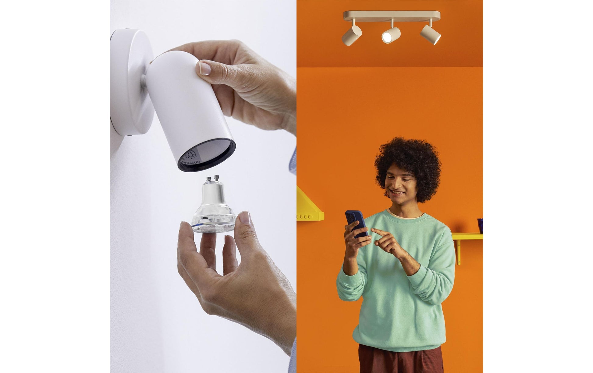 WiZ Smart-Leuchtmittel – 2er Pack, GU10, 345 lm, 4,7 W, 2700–6500 K, dimmbar, WiFi/BT, für WiZ/Matter, Weiss