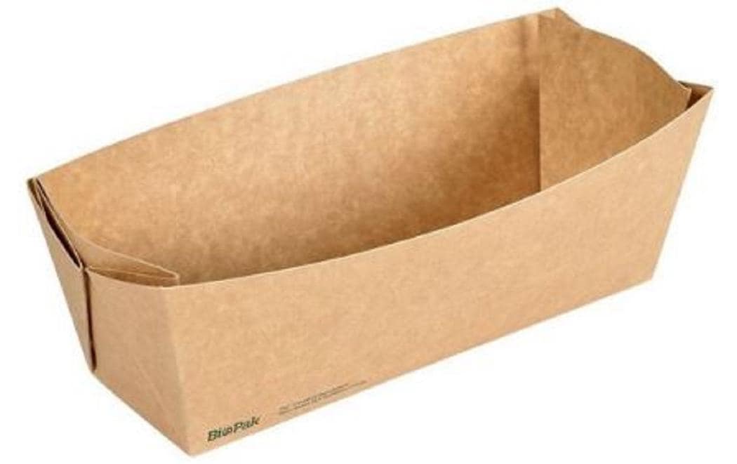 BioPak Take-away-Box, Papier/Karton, PLA – 1'100 ml, 225 × 85 × 75 mm, braun – FSC – 300 Stk.