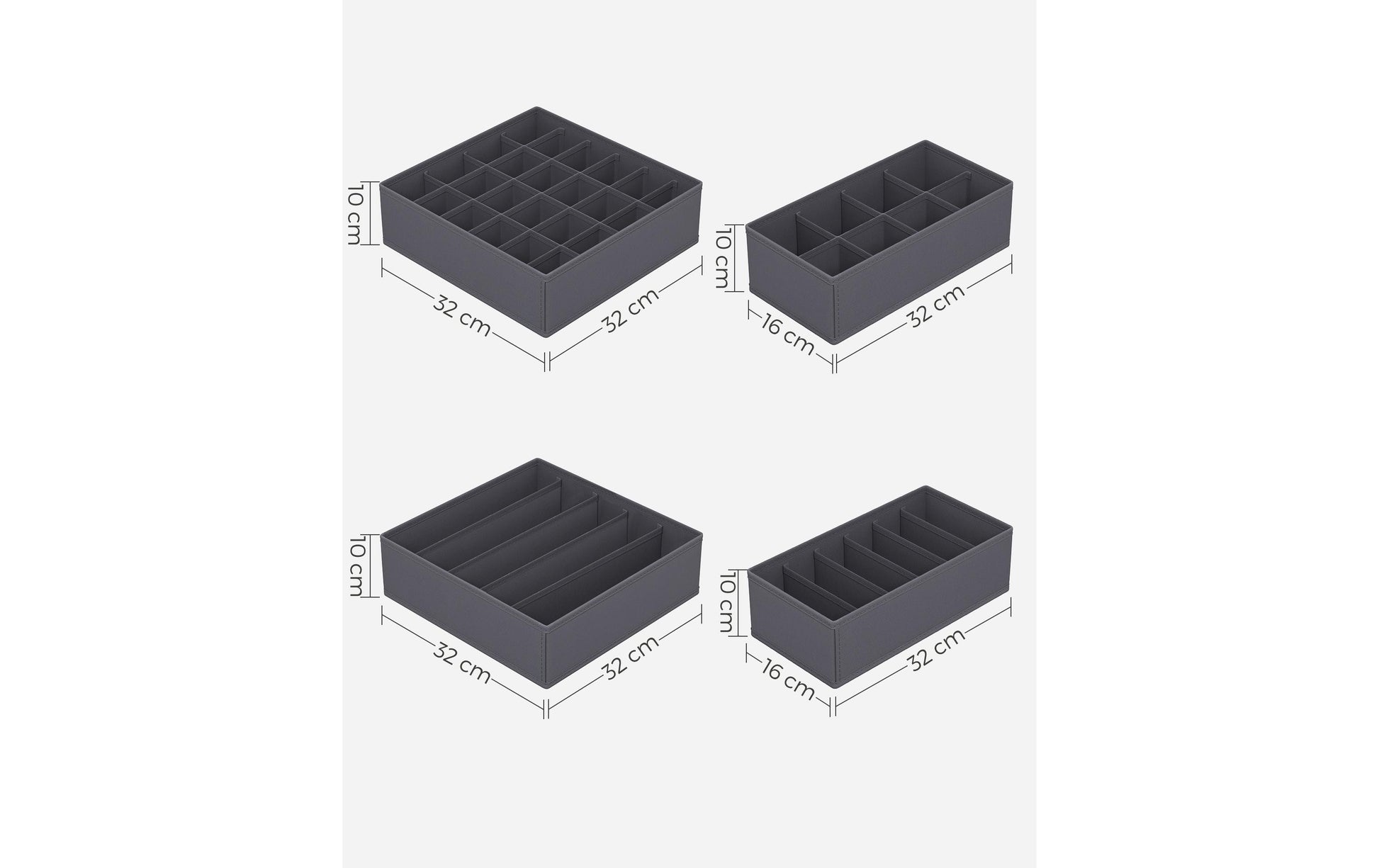 Songmics RUS08GY Aufbewahrungskorb – Textil – Grau