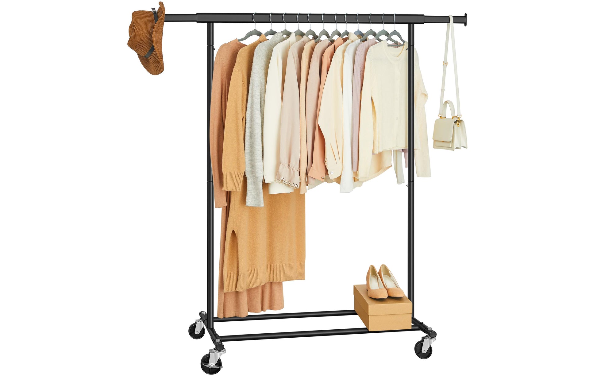 Songmics HSR13BKV1 Garderobenständer Schwerlast 90 kg – Eisen – Schwarz – 1'600 mm