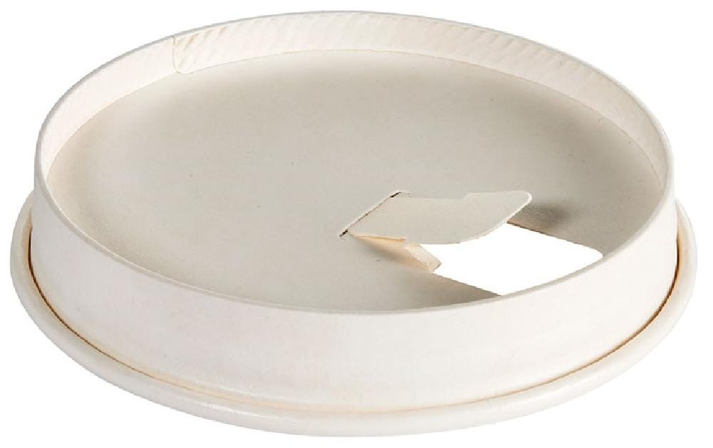 BioPak Deckel, flach für Becher 2,4 dl, Papier/Karton – 85 × 85 × 15 mm, weiss – 50 Stk.