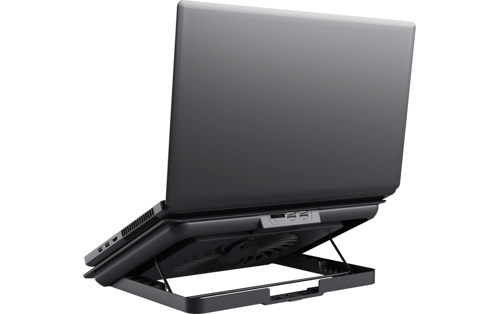 Trust Laptop-Ständer – für Notebooks bis 16" – höhenverstellbar, 1 Lüfter (180 mm, 35 dB) – Grau