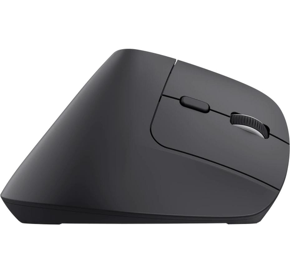 Trust Bayo+ Ergonomische Maus – kabellos, Bluetooth + 2,4 GHz (USB-A), 2'400 dpi, 6 Tasten, für Rechtshänder