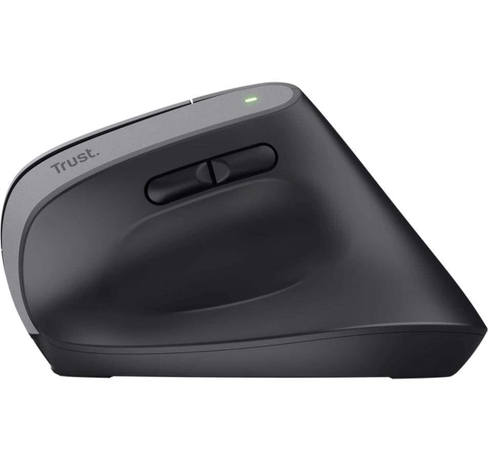 Trust Bayo+ Ergonomische Maus – kabellos, Bluetooth + 2,4 GHz (USB-A), 2'400 dpi, 6 Tasten, für Rechtshänder