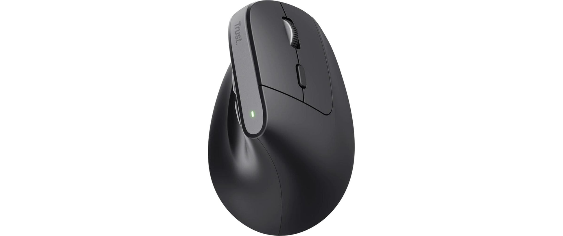 Trust Bayo+ Ergonomische Maus – kabellos, Bluetooth + 2,4 GHz (USB-A), 2'400 dpi, 6 Tasten, für Rechtshänder