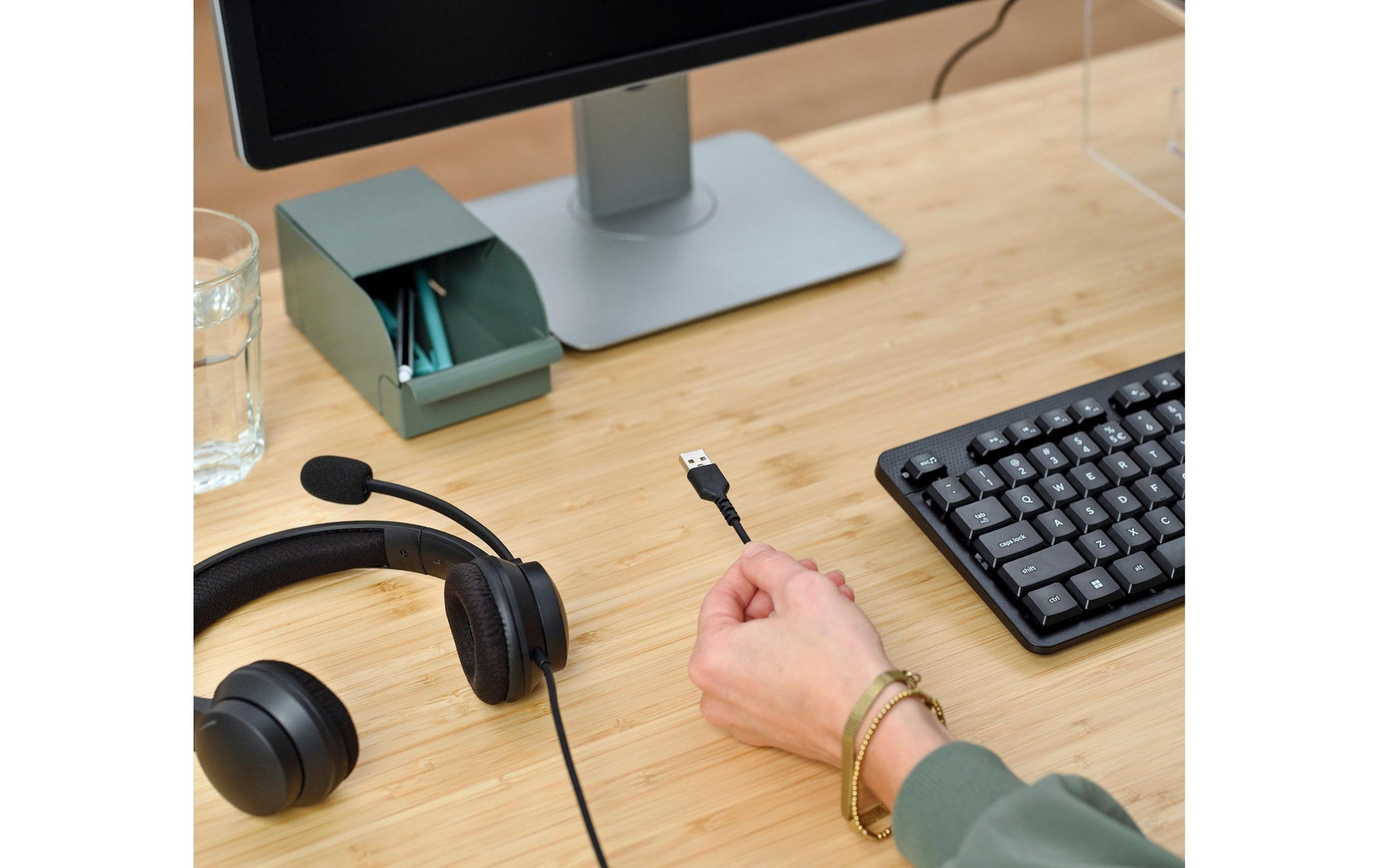 Trust HS-260 USB-ENC Office-Headset – On-Ear, Stereo, Kabel (USB-A), Schwarz