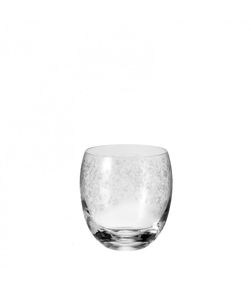 LEONARDO Whiskyglas – 0,40 l, Kristallglas, Transparent, Graviert, Spülmaschinenfest, 6 Stück