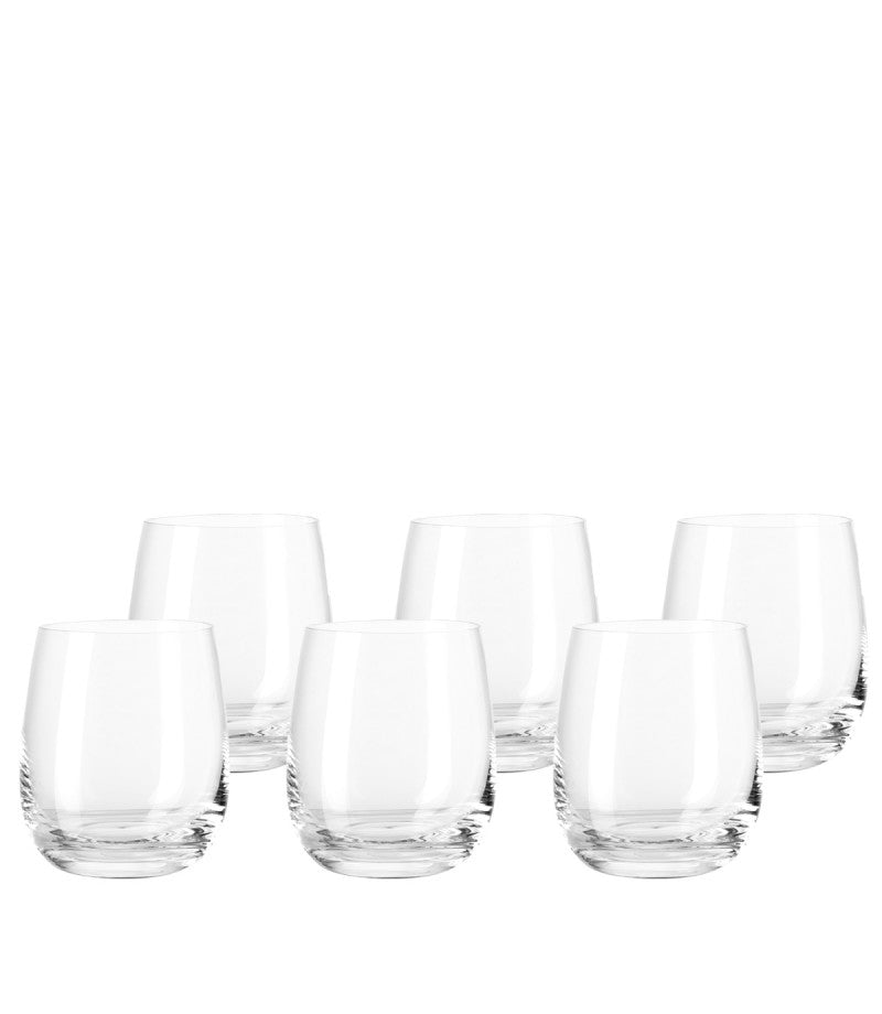 LEONARDO Tivoli Whiskyglas – 0,36 l, Kristallglas, transparent, spülmaschinenfest, stabiler Eisboden, 6 Stück