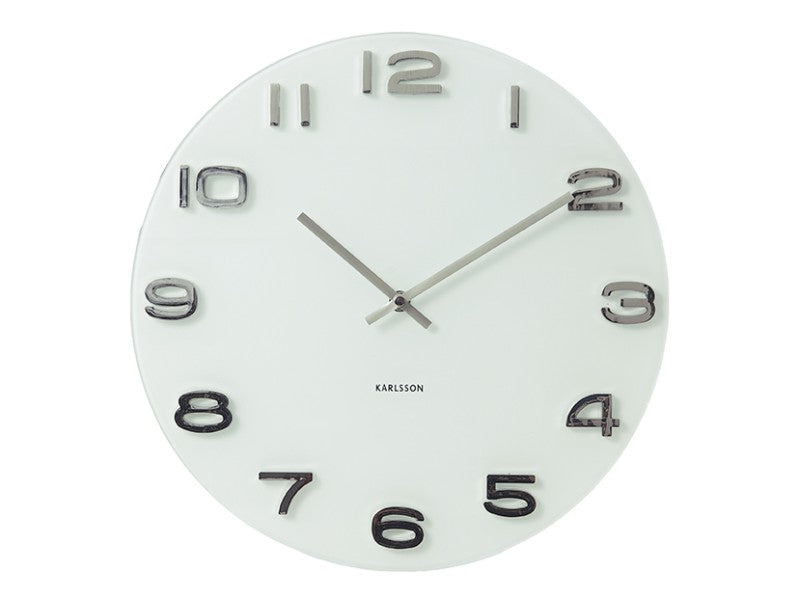 Karlsson Wanduhr Vintage Round – Wandmontage, Weiss