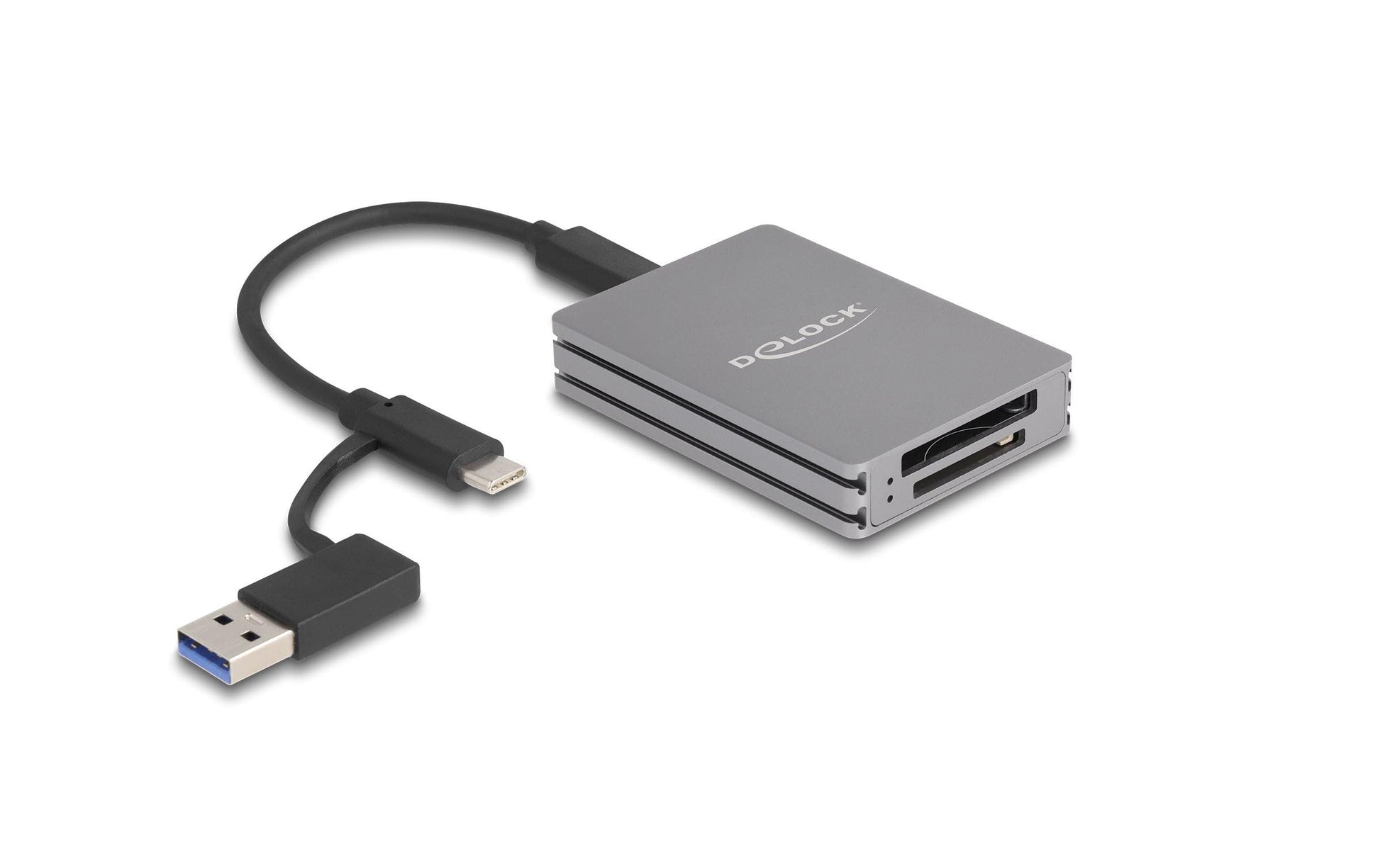 DeLOCK USB-Kartenleser USB-C – CFexpress Typ B, SD/SDHC/SDXC – USB 3.2 Gen 2 (10 Gbit/s) – LED-Anzeigen