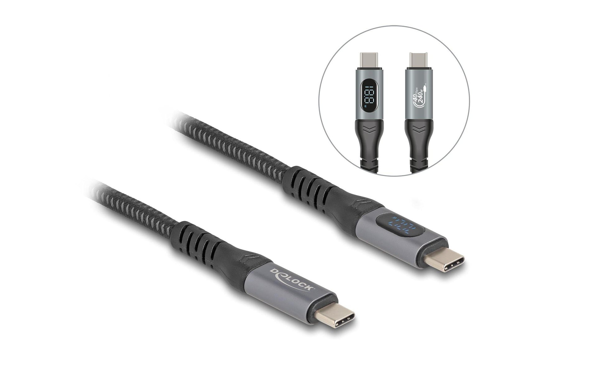 DeLOCK USB-Kabel – USB-C auf USB-C – USB4 40 Gbit/s – 1 m – PD 240 W – 8K/60, DP 1.4a