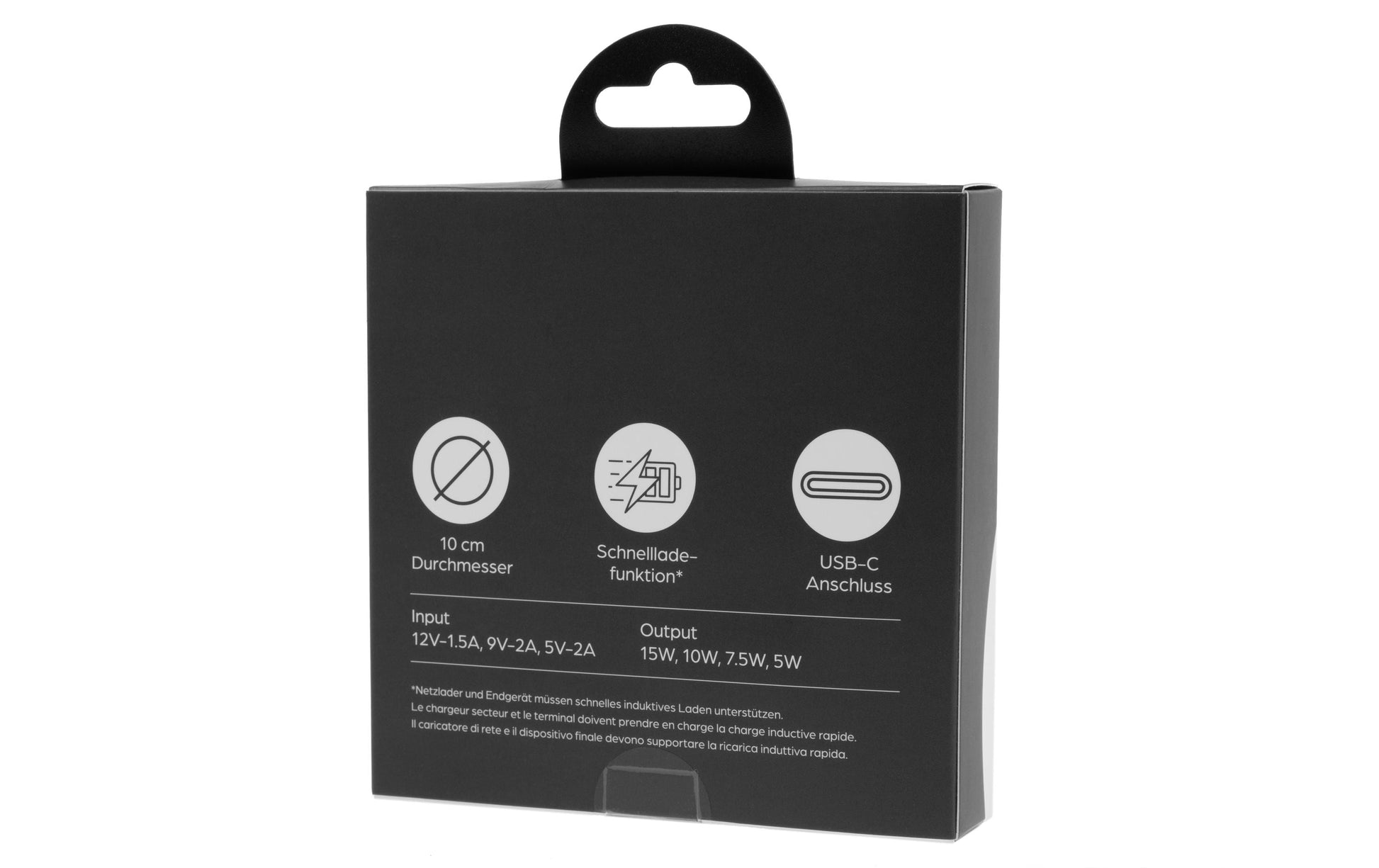 ONIT F02111 Kabelloses Ladegerät 15 W – Qi, USB-C×1, PD – für Qi-kompatible Geräte – Schwarz