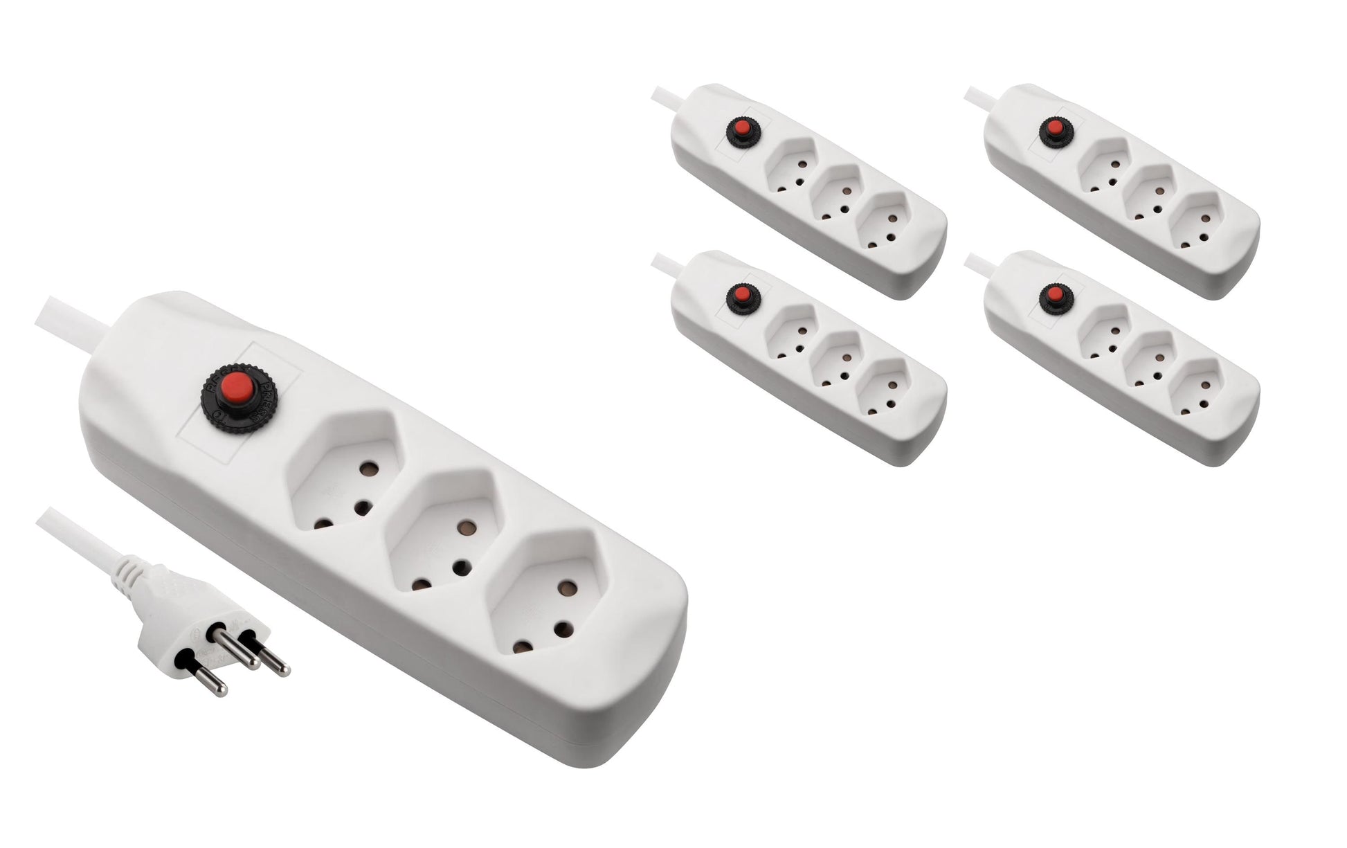 FURBER.power Standard Steckdosenleiste, 3×T13, ohne Schalter, 1,5 m, Eingang T12 – Weiss