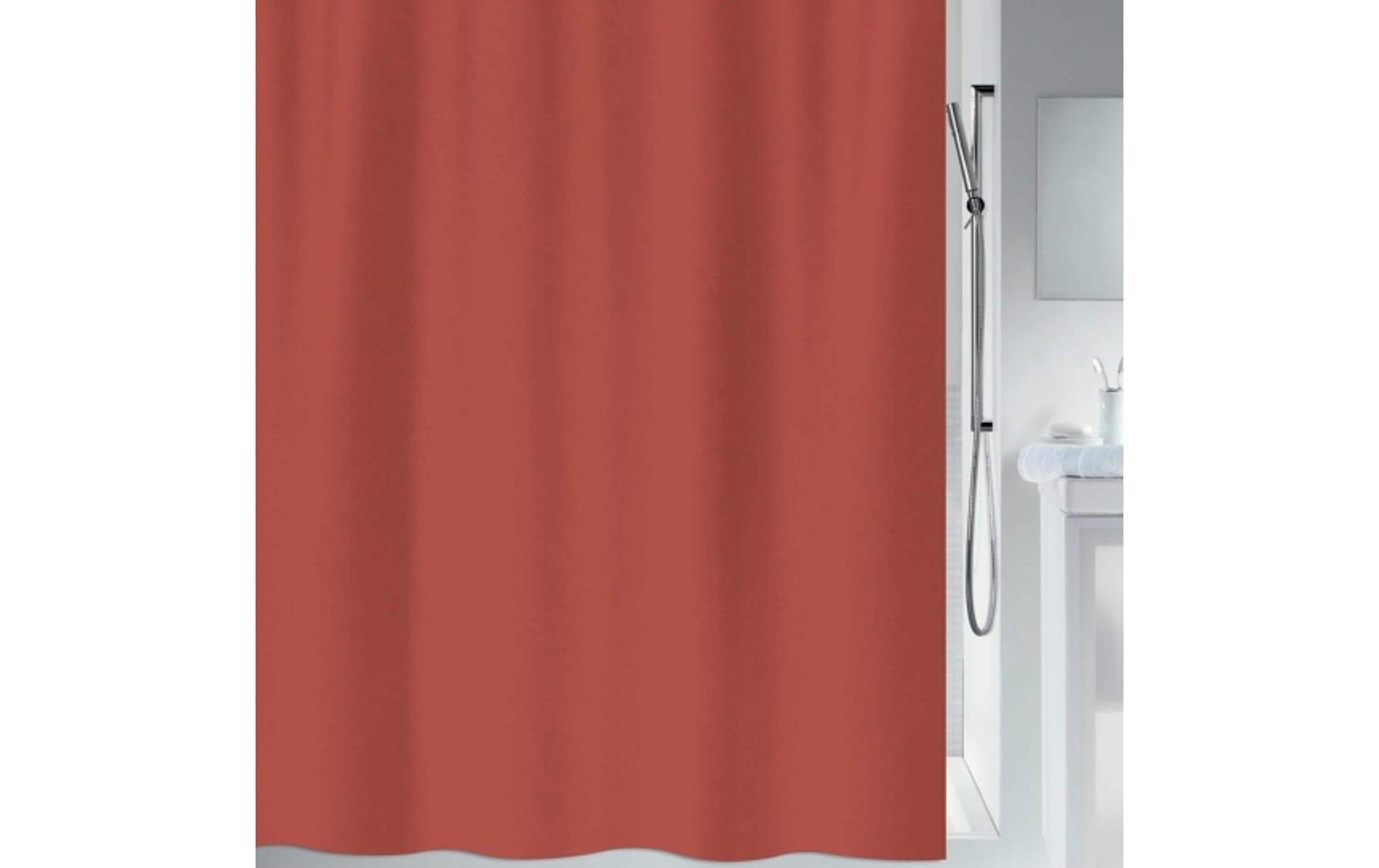 Spirella Duschvorhang – 180×180 cm, Polyester, Terrakotta