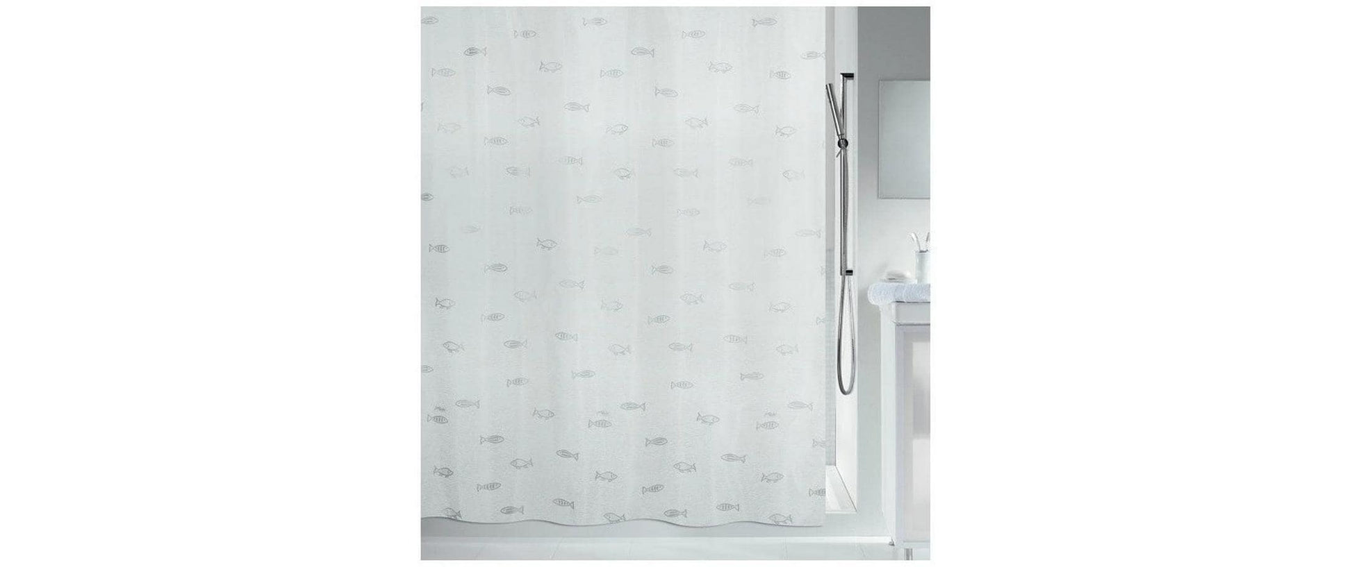 Spirella Kos Duschvorhang Metallic Effect – 180 × 240 cm, Silber