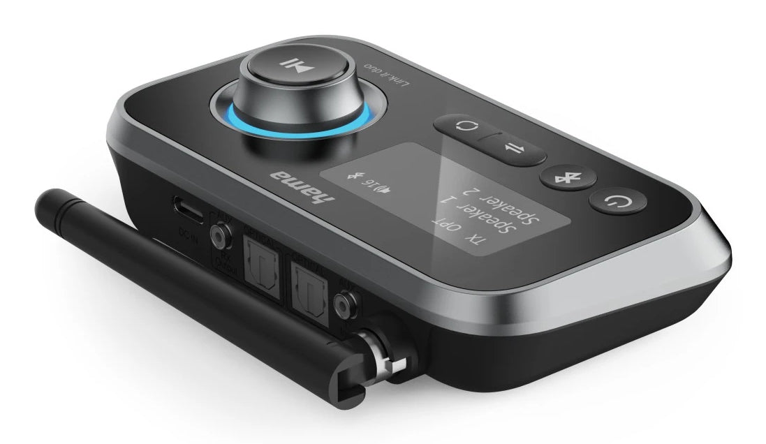 Hama Link.it duo – Bluetooth Audio-Adapter (Tx/Rx) – Bluetooth 5,2, 10 m – aptX – USB – schwarz
