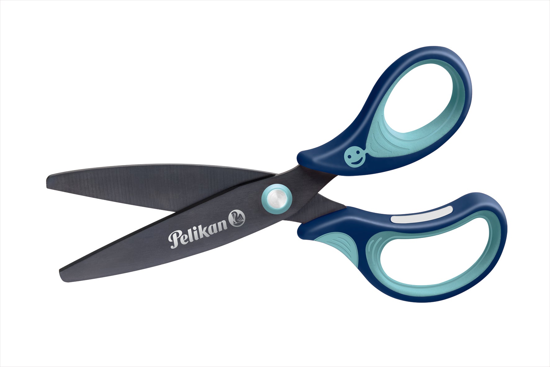 Pelikan griffix Kinderschere, für Rechtshänder – Stahl, titannitrid-beschichtet, ergonomischer Griff, Blau