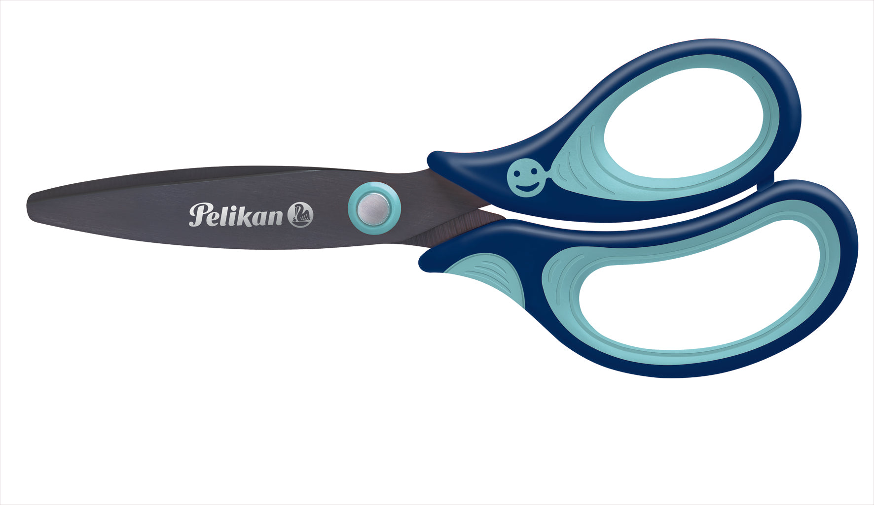 Pelikan griffix Kinderschere, für Rechtshänder – Stahl, titannitrid-beschichtet, ergonomischer Griff, Blau