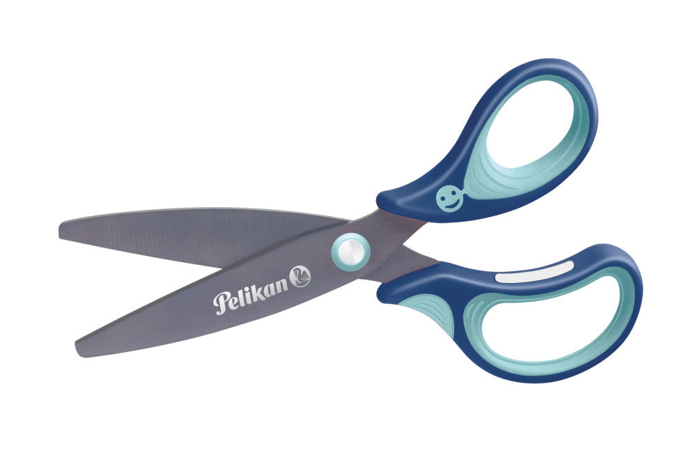 Pelikan griffix Kinderschere, für Rechtshänder – Titannitrid-beschichtet, ergonomischer Griff, latexfrei, Blau