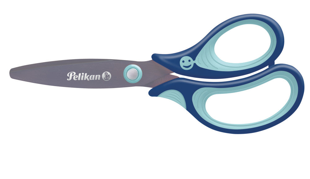Pelikan griffix Kinderschere, für Rechtshänder – Titannitrid-beschichtet, ergonomischer Griff, latexfrei, Blau